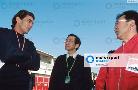 Ayrton Senna Talks With His Honda Engineers Pacific Grand Prix