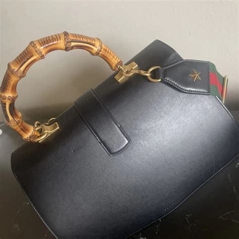 Gucci Dionysus Leather Bamboo Top Handle Bag Gem