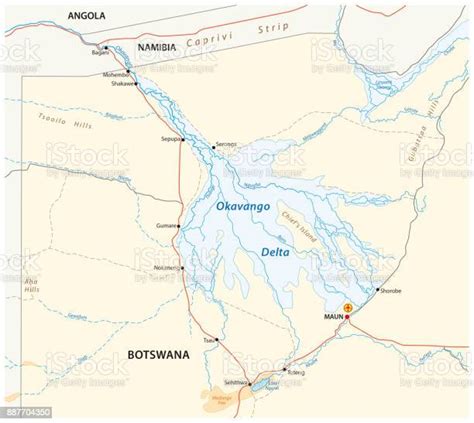 ボツワナのオカバンゴ デルタ マップ アフリカのベクターアート素材や画像を多数ご用意 Istock