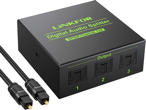 Linkfor Optical Audio Splitter X Spdif Toslink Optical Splitter With