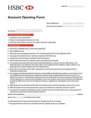 Fillable Online Hsbc Co Account Opening Form Form Hsbc Hsbc