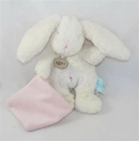 Doudou Mouchoir Lapin Baby Nat Les C Lins Blanc Rose Bn Cm Va