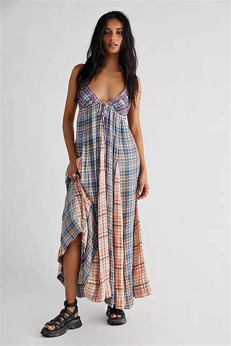 Plaid June Bug Maxi Dress Free People