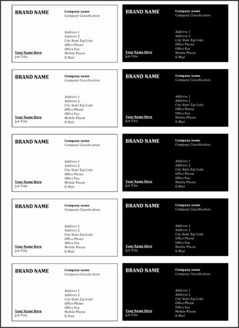 Free Printable Business Card Templates Microsoft Word Honhall