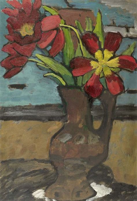 MÜNTER GABRIELE Berlin 1877 1962 Murnau Tulips in a blue two