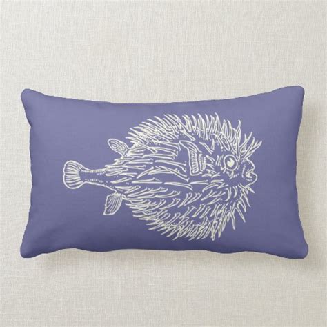 Puffer Fish Lumbar Pillow Zazzle