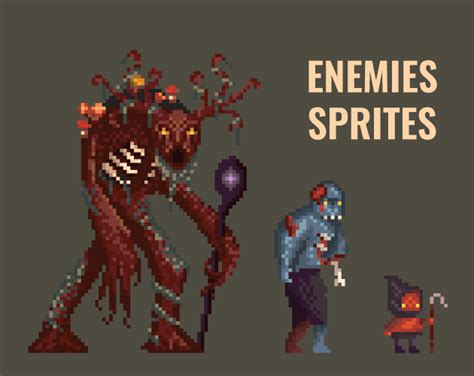 Pixel Art Sprites Asset Pack Forest Enemies By Jamzila