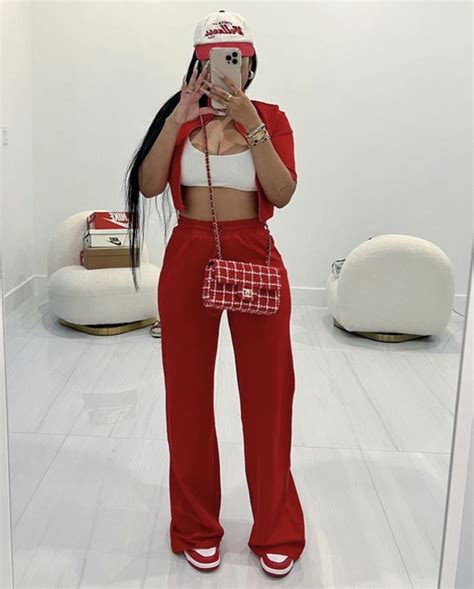 Red Streetwear Outfit Streetwear Fashion Lounge Outfit Lounge Wear