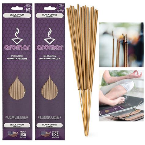 40 Natural Incense Sticks Black Opium Scented Air Fragrance Hand Dipped