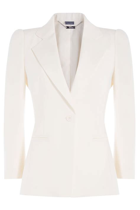 Alexander Mcqueen Tailored Wool Blazer In White Lyst