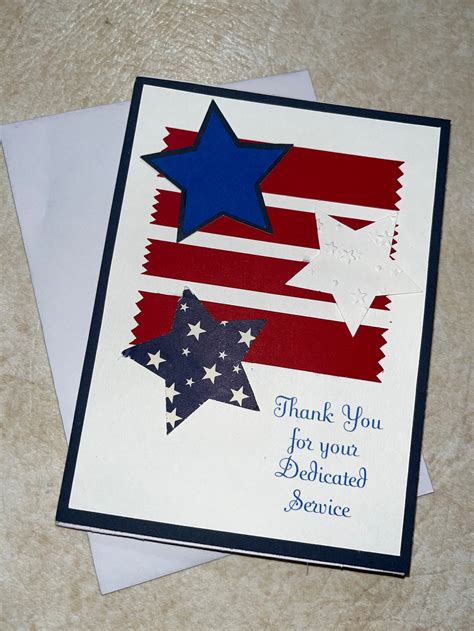 Veteran's Day Thank You Card thank You for Your Service Handmade - Etsy