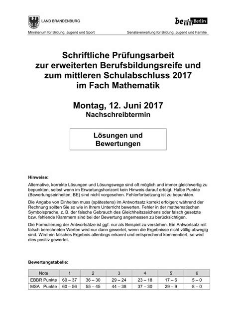 PDF Schriftliche Prüfungsarbeit zur erweiterten Berufsbildungsreife