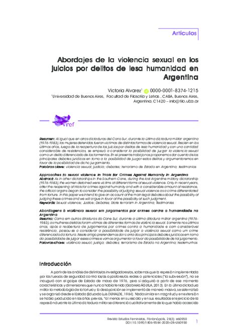 Pdf Abordajes De La Violencia Sexual En Los Juicios Por Delitos De