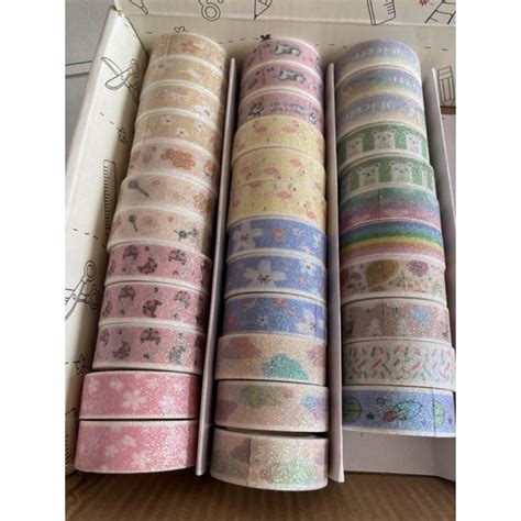 Washi Tape Glitter Fita Decorada Fita Adesiva Decorada Shopee Brasil