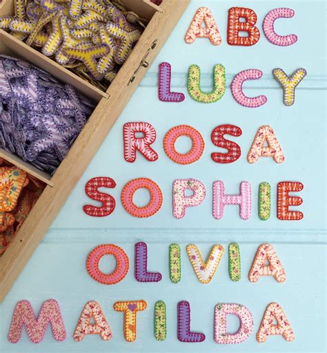 Embroidered Iron On Patchwork Alphabet Letters Custom Name Etsy Uk