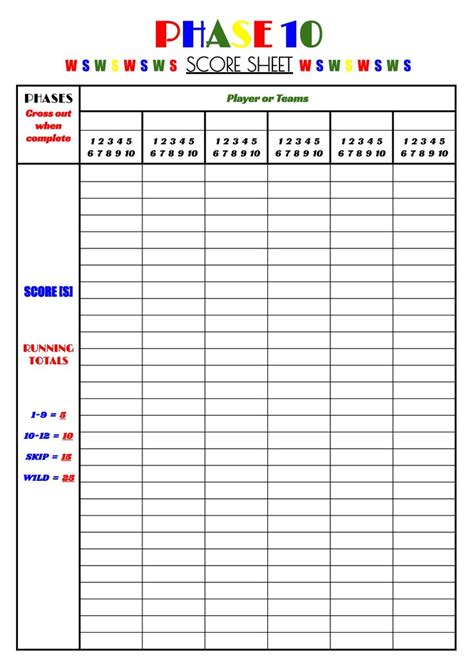 Free Printable Phase Score Sheet Golf Card Game Card Games Holiday