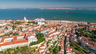 Lisbon Portugal Aerial Timelapse Dronelapse City Centre Summer Drone