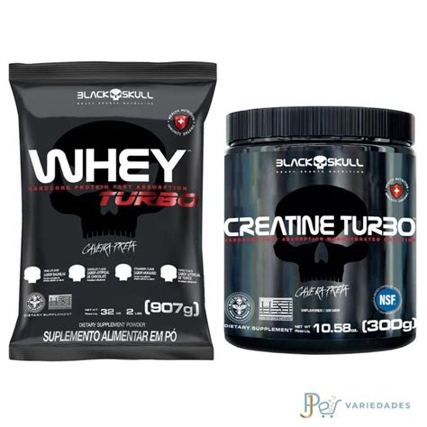 Whey Turbo G Creatina Turbo Sem Sabor G Black Skull Kit