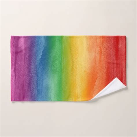 Watercolor Rainbow Stripes Bath Towel Set Zazzle