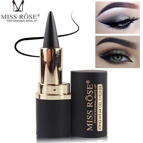 Miss Rose Black Eyeliner Stick Makeup Smooth Solid Thick Eyeliner Gel