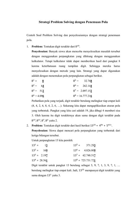 Contoh Problem Solving Dan Penyelesaiannya 54 Koleksi Gambar
