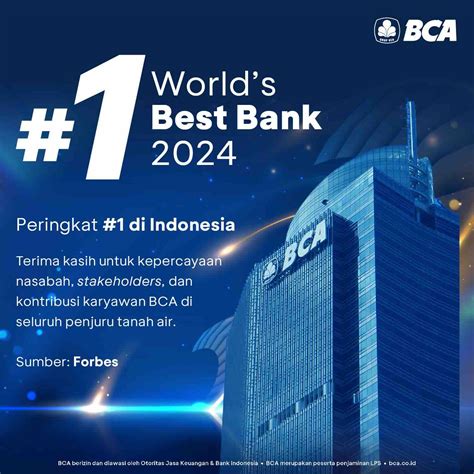 BCA Forbes Kembali Nobatkan BCA Jadi Bank Terbaik Di Indonesia