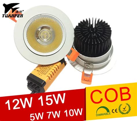 Pcs Lot Dimmable Led Downlight W W W W W V Cob Led