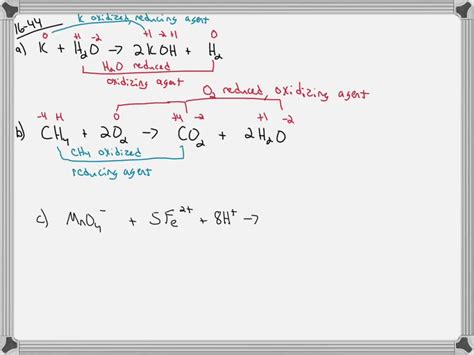 Solved For Each Of The Following Redox Reactions Determine Which