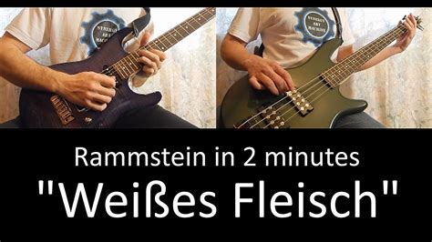 38 Rammstein Weißes Fleisch guitar bass lesson solo TAB