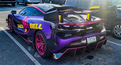 Mclaren 720s Looks Bizarre With Senna Gtr Bodykit And Taco Bell Branding Carscoops