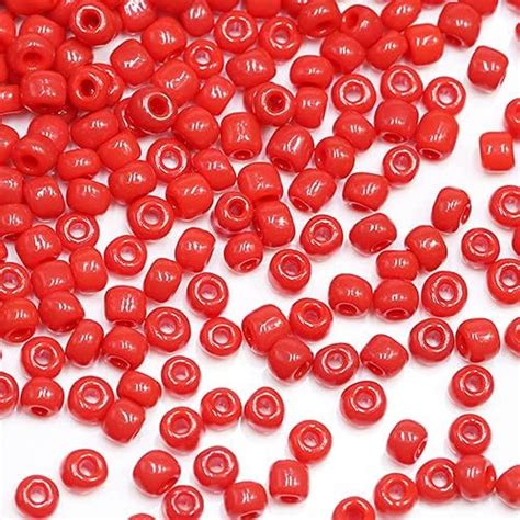 Amazon Tibaoffy Red Beads Size Crafts Glass Seed Beads Mm For