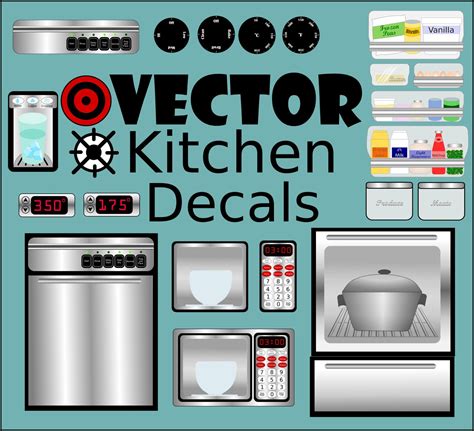 Digital Download Printatoy Dramatic Play Kitchen Decals Printable Role