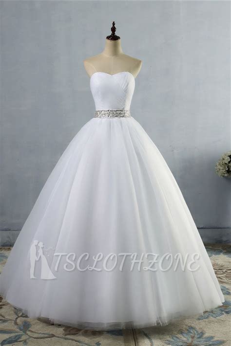 Tsclothzone Gorgeous Strapless Sweetheart Tulle Wedding Dress