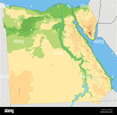 Highly Detailed Egypt Physical Map Stock Vector Image Art Alamy