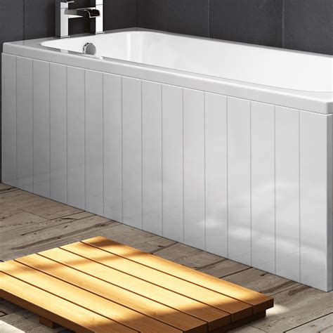 Tongue And Groove High Gloss White 1 Piece Bath Panels