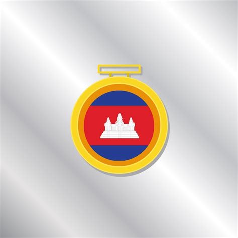 Ilustración de la plantilla de la bandera de camboya Vector Premium