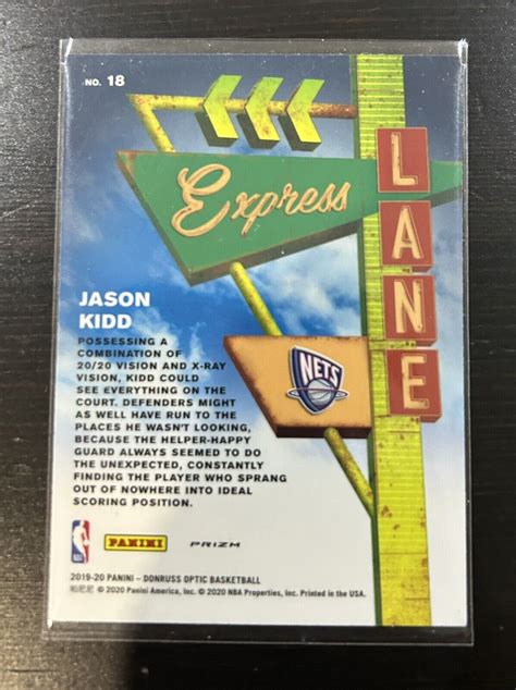 2019 20 Donruss Optic Jason Kidd 18 Holo Express Lane New Jersey Nets