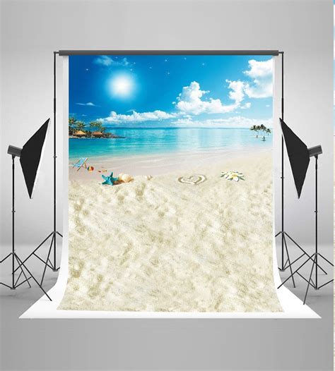 ABPHOTO Polyester 5x7ft Summer Photography Backdrops Blue Sky And White