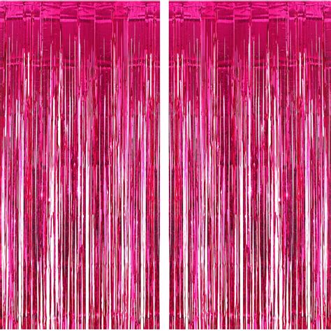 Buy 2 Pack 3 2ft X 9 8ft Hot Pink Metallic Tinsel Foil Fringe Curtains