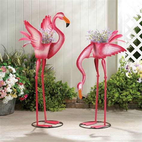 Metal Flamingo Planter Head Up By Simplybeautifull77 On Etsy Pink Flamingos Flamingo Garden