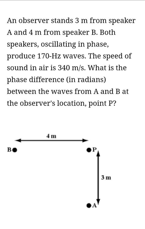 Answered An Observer Stands 3 M From Speaker A… Bartleby