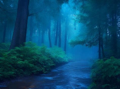 Premium Photo | Rainy magical forest aesthetic background witchcraft ...