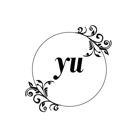 Initial Yu Logo Monogram Letter Feminine Elegance Vector Art