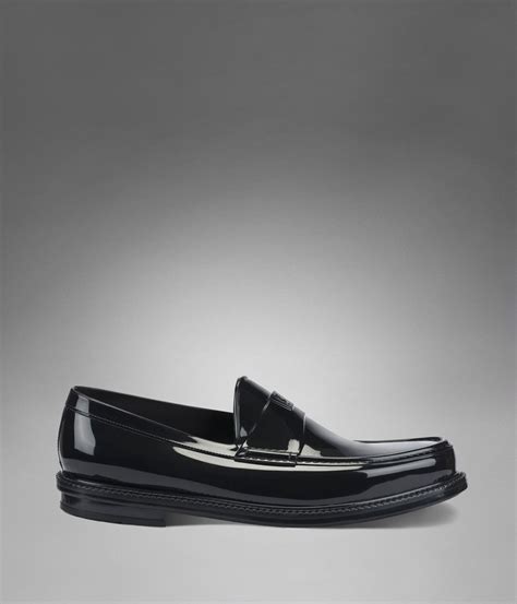 Ysl Logo Loafer In Black Rubber Dress Shoes Men Mens Casual Shoes