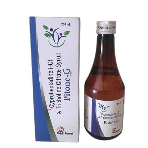 200ml Cyproheptadine HCI Tricholine Citrate Syrup At Rs 115 Bottle