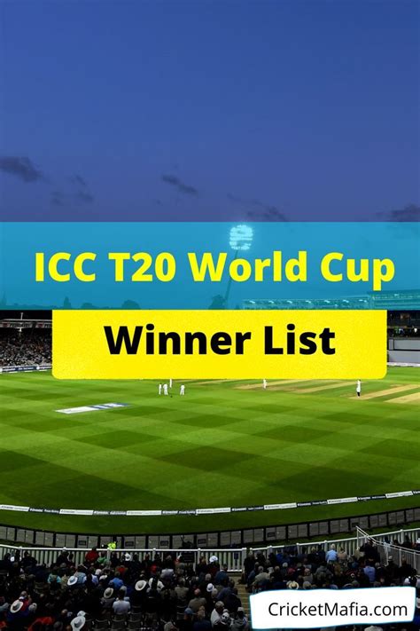 Icc T20 World Cup Winners Complete List 2024