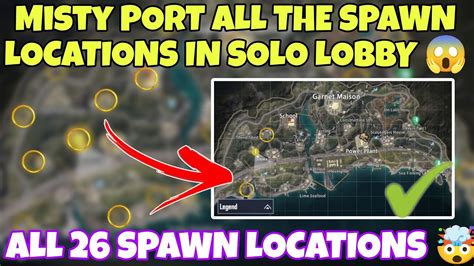 MISTY PORT ALL SPAWN LOCATIONS IN SOLO LOBBY PUBG METRO ROYALE YouTube