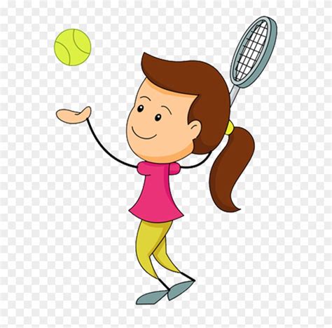 571 X 749 5 Cartoon Girl Playing Tennis Clipart 470758 Pikpng