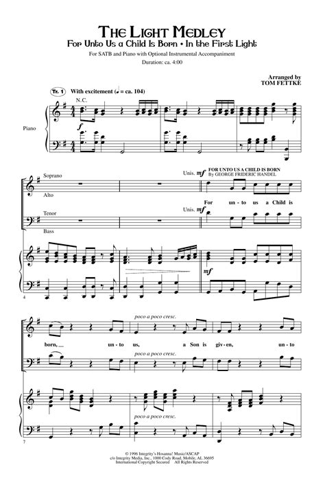 The Light Medley SATB Choir Print Sheet Music Now