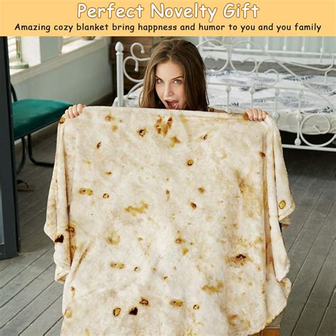 Burritos Tortilla Throw Blanket Tortilla Wrap Blanket Novelty Funny Tortilla